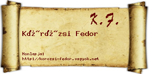 Körözsi Fedor névjegykártya